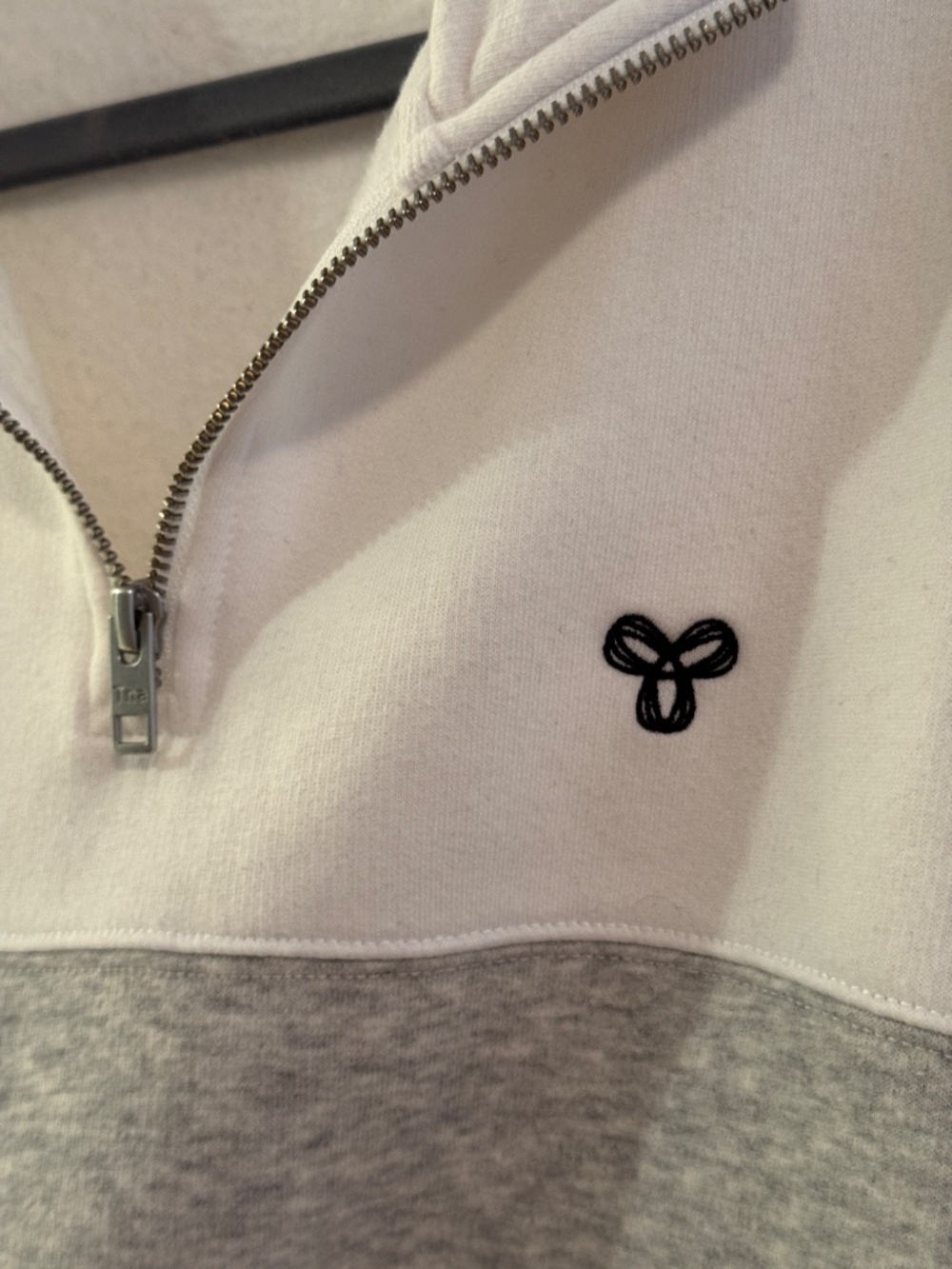 TNA Aritzia Grey White Colourblock Quarter Zip